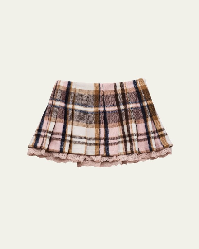 Girl's Tween Elicia Plaid Mini Skirt, Size S-